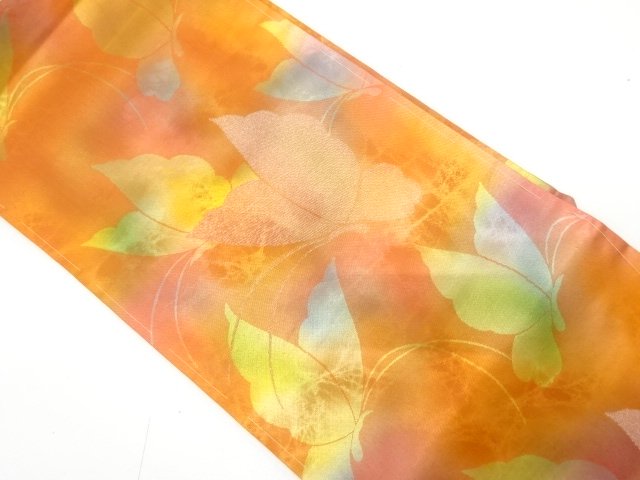 JAPANESE KIMONO / HIKIFOIL BUTTERFLY PATTERN WOVEN NAGOYA OBI